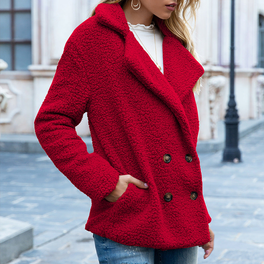 Elevé Luxe Loose Lapel Fluffy Coat