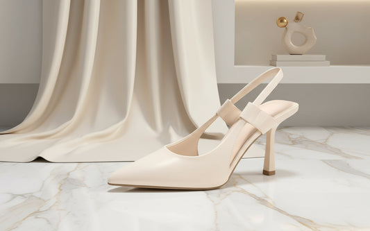 Elevé Luxe Women's Slingback Heels Closed Pointed Toe Slip-on Kitten Heels