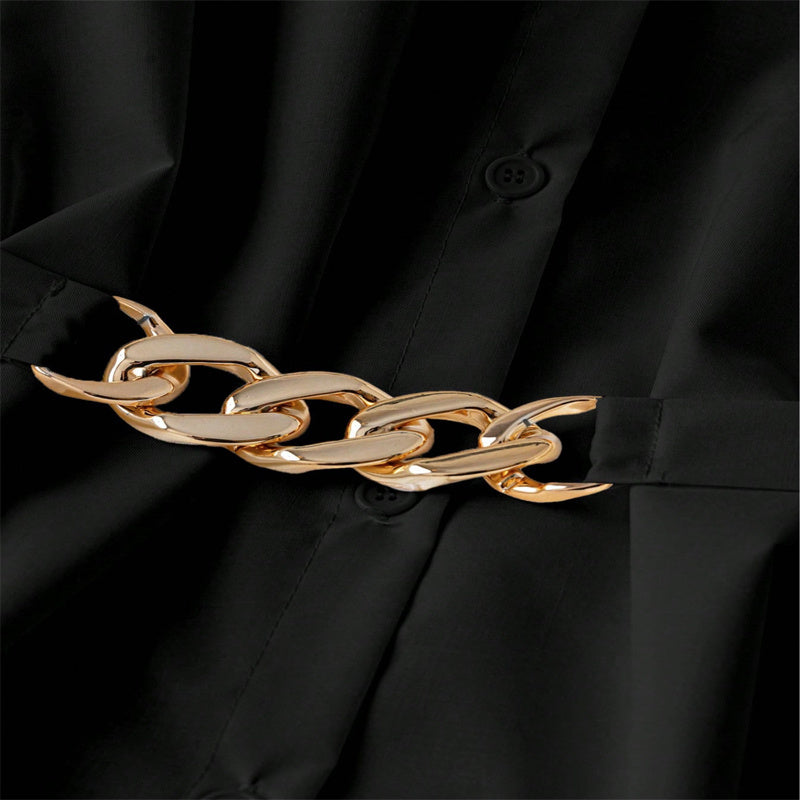 Elevé Luxe Women's Elegant Lapel Button-Down Top