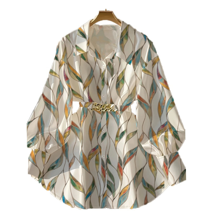 Elevé Luxe Women's Elegant Lapel Button-Down Top