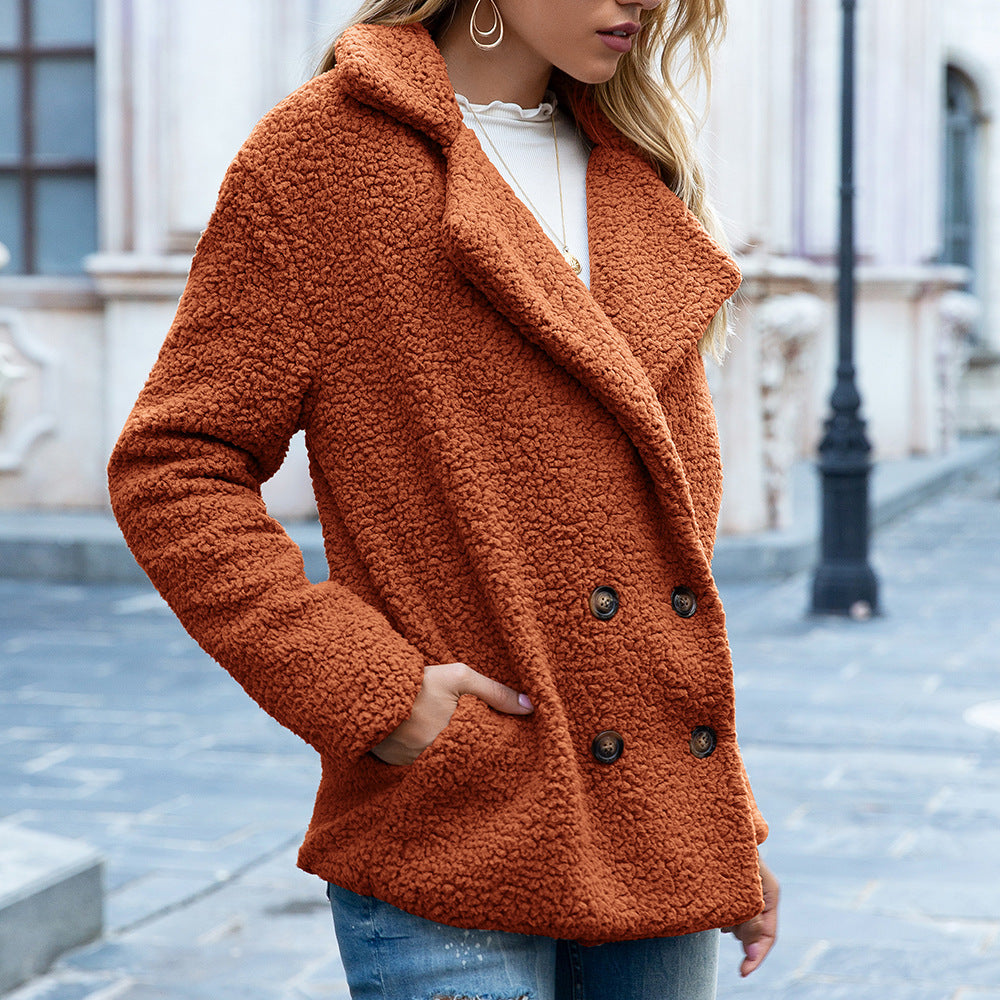 Elevé Luxe Loose Lapel Fluffy Coat
