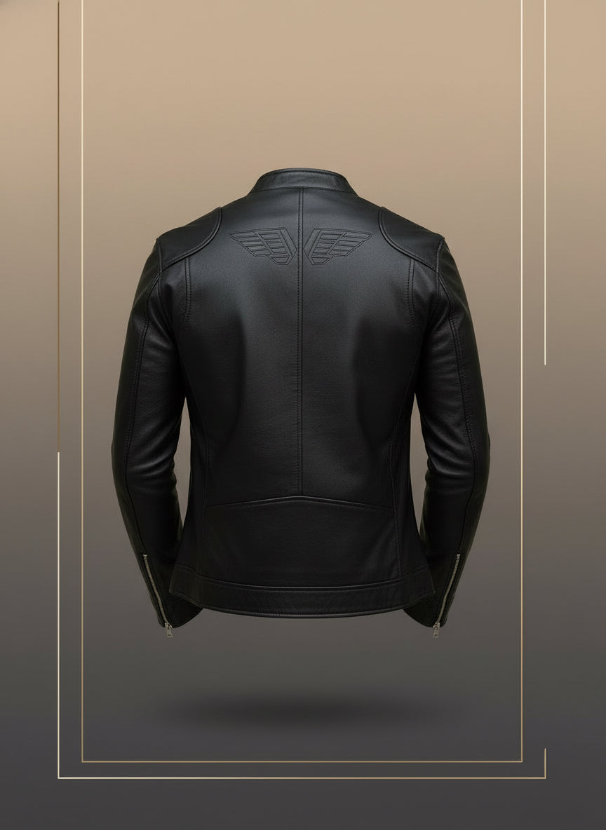 Elevé Luxe Men's Stand-up Collar Leather Jacket Business Casual Jacket