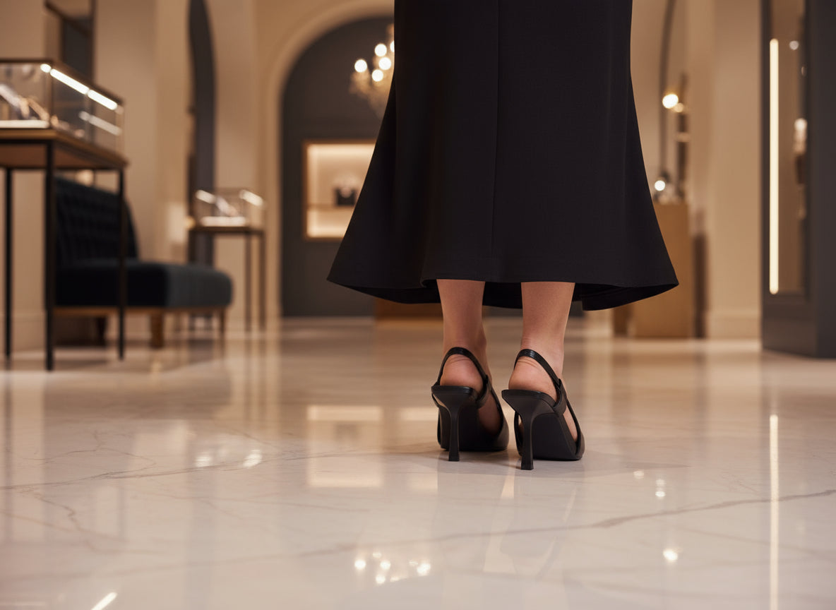 Elevé Luxe Women's Slingback Heels Closed Pointed Toe Slip-on Kitten Heels