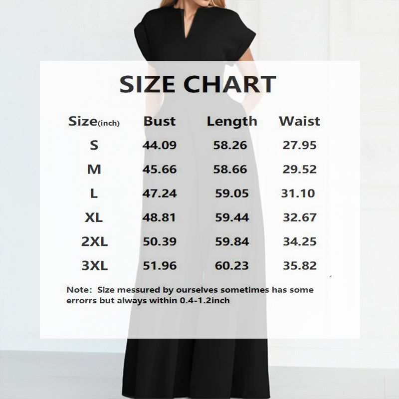 Elevé Women's V-Neck Solid Color Short Sleeve Jumpsuit