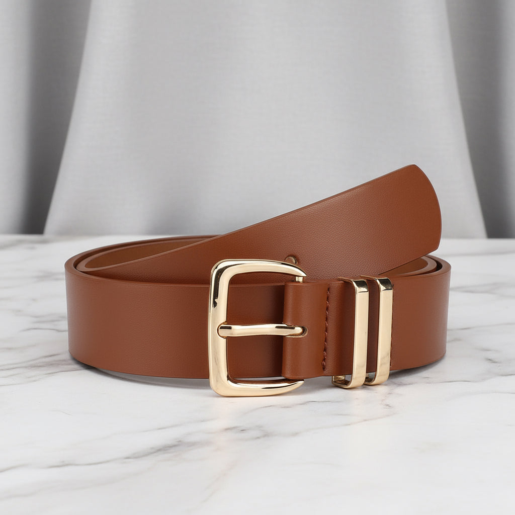 Elevé Luxe Fashionable Golden Buckle Belt
