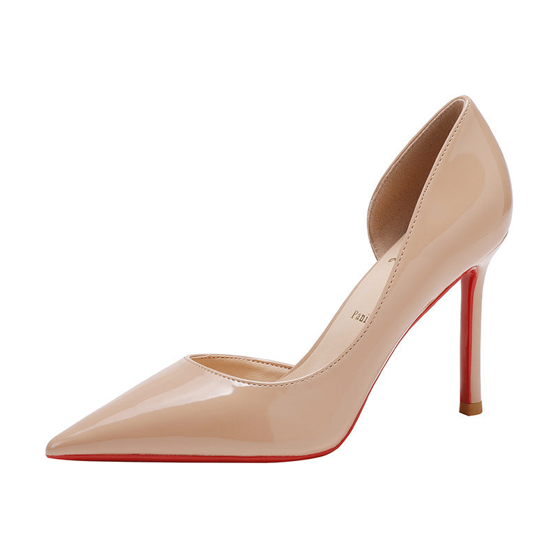 Elevé Luxe Side Empty Nude High Heels
