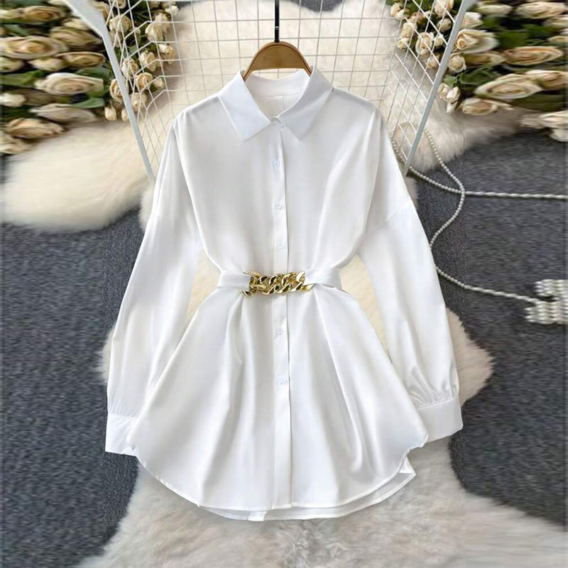 Elevé Luxe Women's Elegant Lapel Button-Down Top