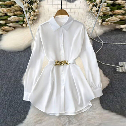 Elevé Luxe Women's Elegant Lapel Button-Down Top