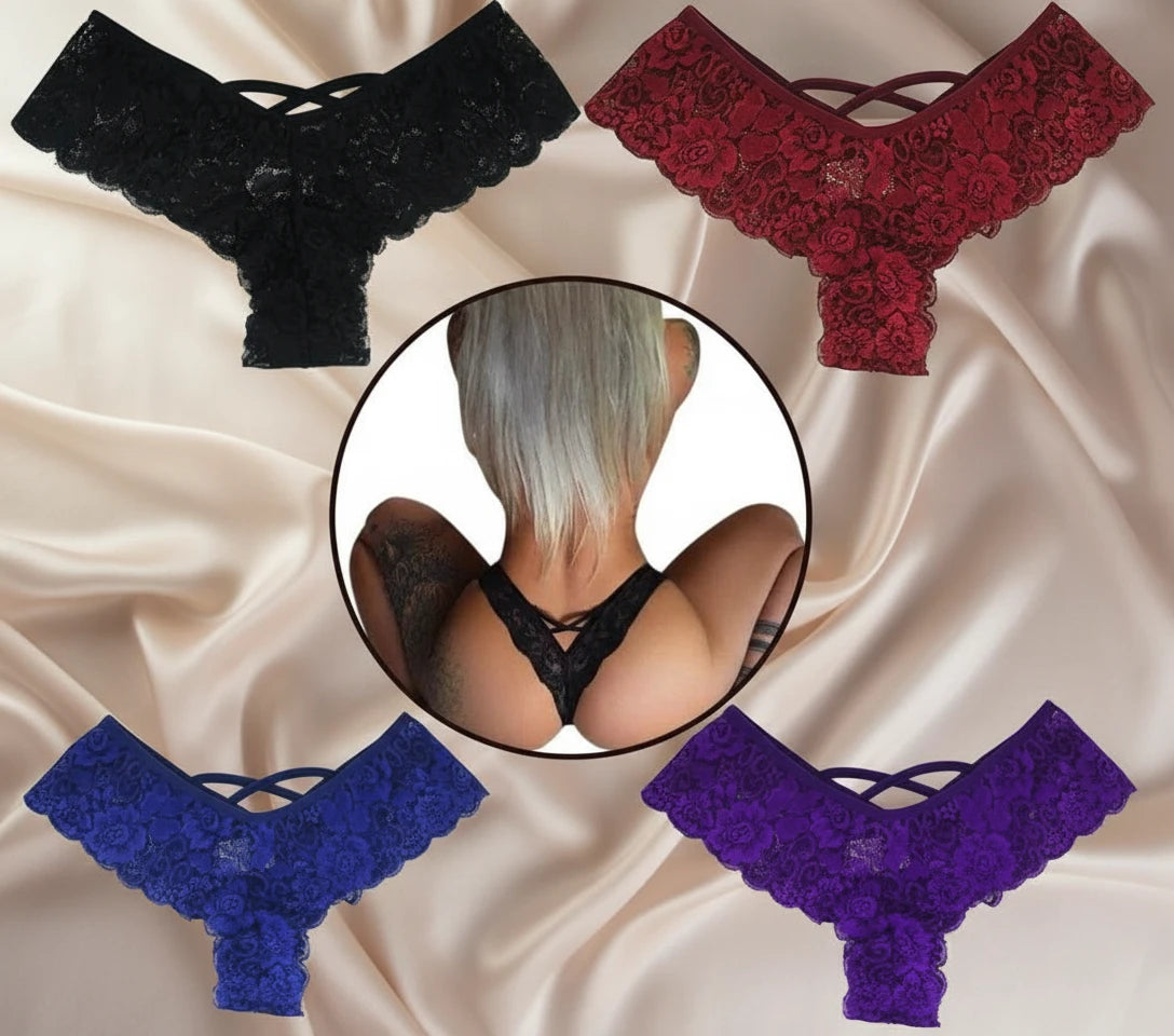 Elevé Luxe 4-Pack Lace Cheeky Thong Set