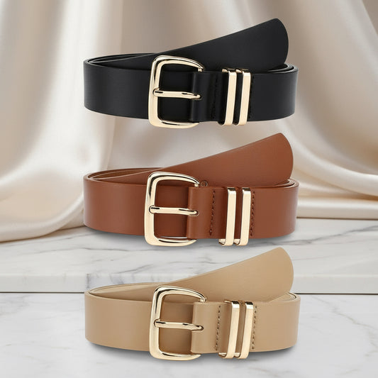 Elevé Luxe Fashionable Golden Buckle Belt