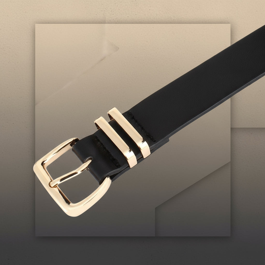 Elevé Luxe Fashionable Golden Buckle Belt