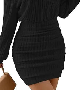 Elevé Luxe Chic Pleated Mini Dress