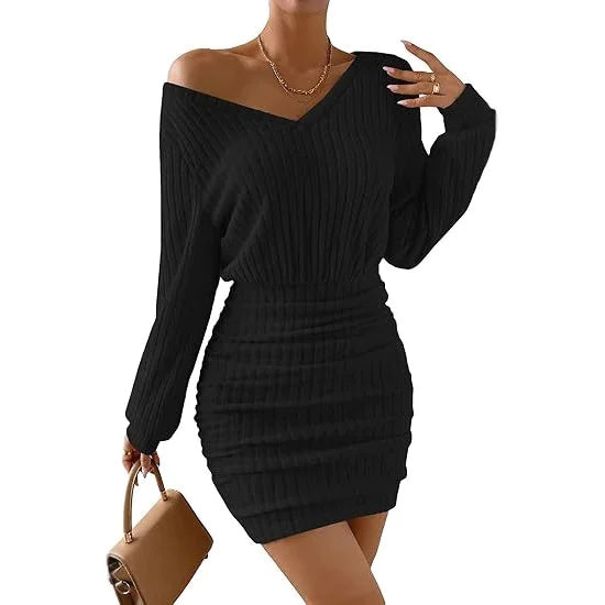 Elevé Luxe Chic Pleated Mini Dress