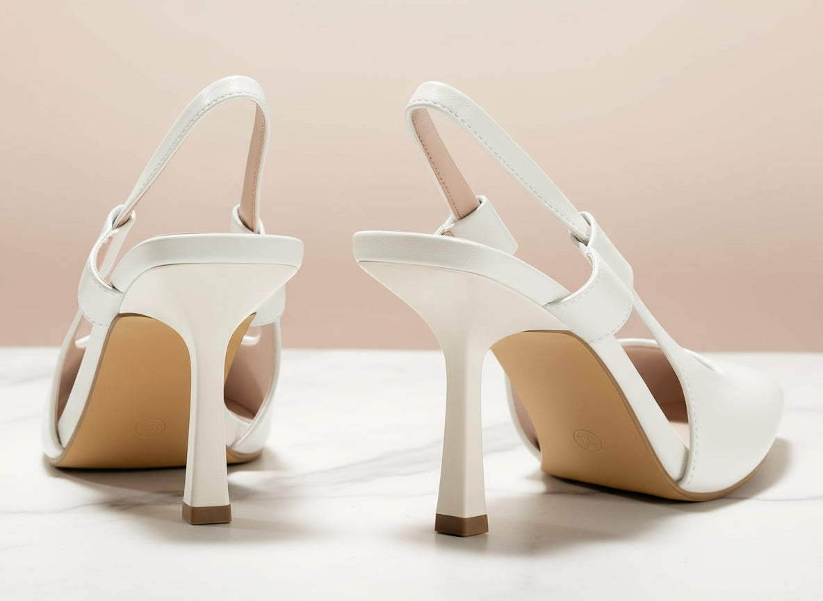 Elevé Luxe Women's Slingback Heels Closed Pointed Toe Slip-on Kitten Heels