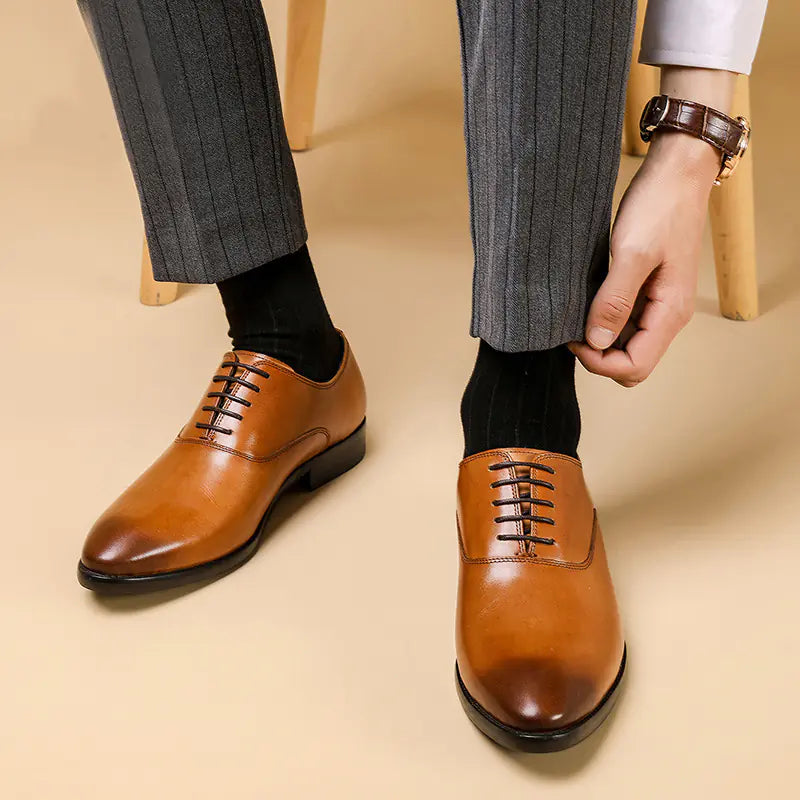 Elevé Breathable British Leather Shoes for Men