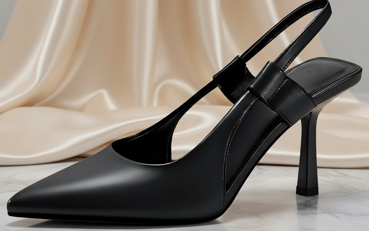 Elevé Luxe Women's Slingback Heels Closed Pointed Toe Slip-on Kitten Heels