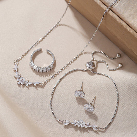 Elevé Elegant Zircon Inlaid Jewelry Set