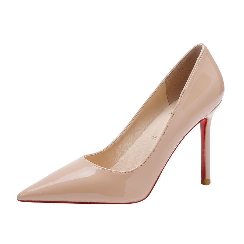 Elevé Luxe Side Empty Nude High Heels