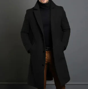 Elevé Luxe Chic Men's Wool Overcoat (Single)